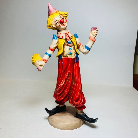 Fontanini Depose Clown Drinking Vintage Italy Resin Circus 8 inches as is - Picture 1 of 9